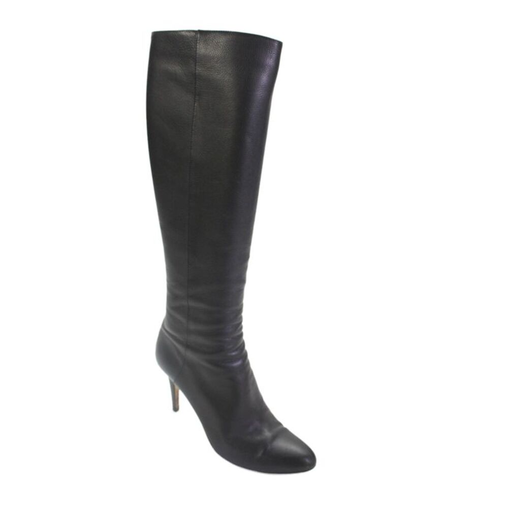 Jimmy Choo Womens Leather Zip Up Knee High Boots Black Size 38.5 8.5